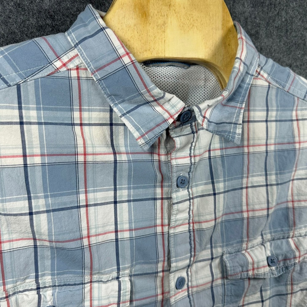 Columbia Mens XL Plaid Mesh Breathable Button Up Shirt Casual Short Sleeve Shirt